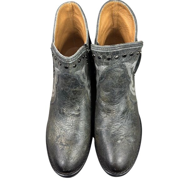 Sterling River SR6000 Cowgirl Boots Fringe Distressed Black Leather Sz 10 - Picture 8 of 16